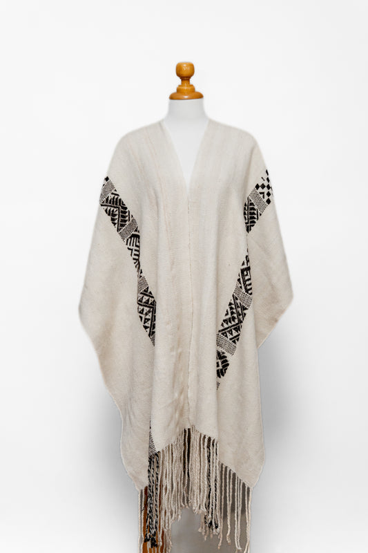 White Alpaca Fringe Cape | Guardians Mantle | Cape 023