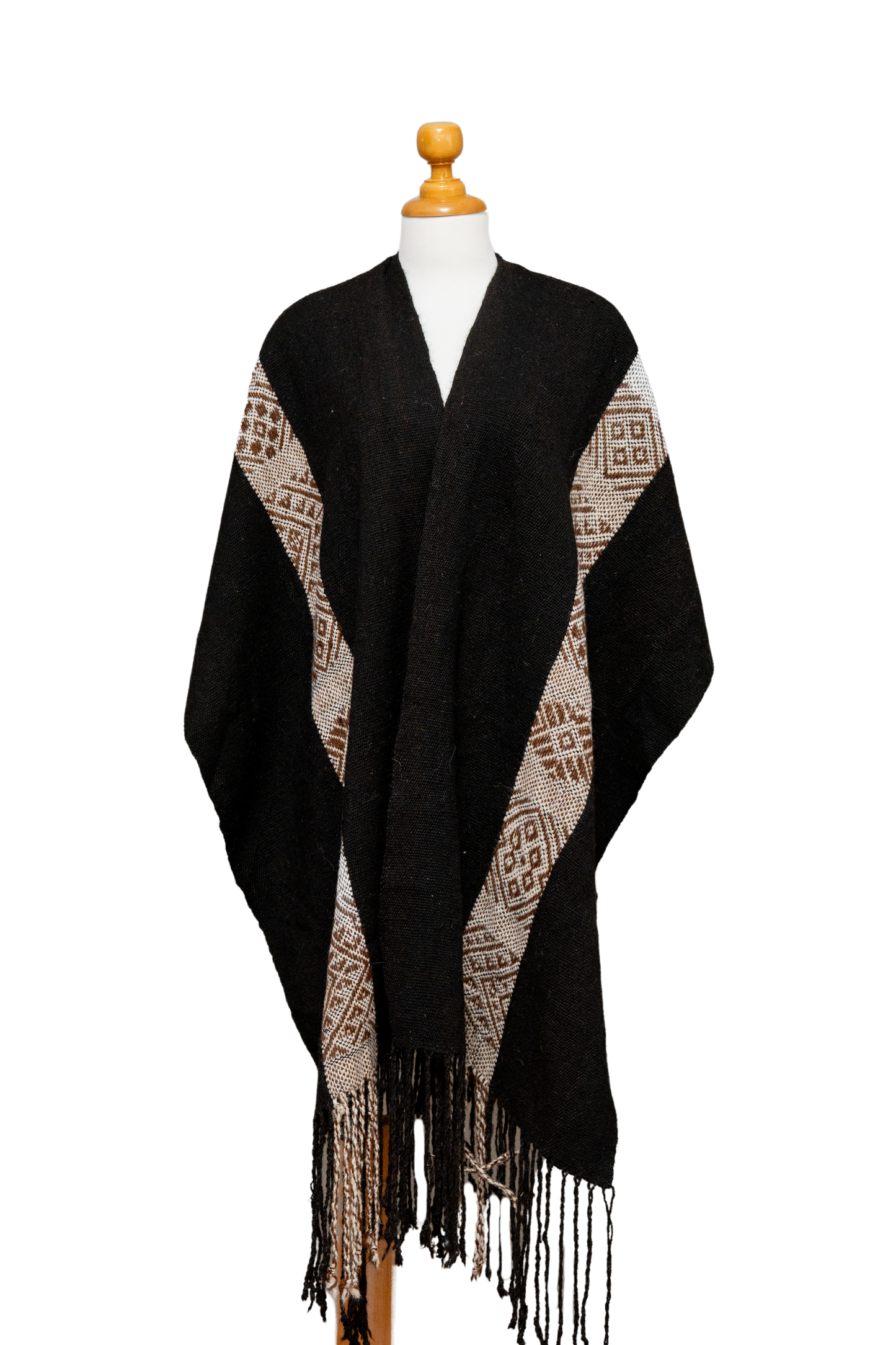 Black Alpaca Fringe Cape | Sacred Earth | Cape 025