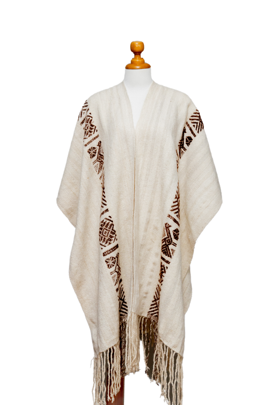 Cream Alpaca Fringe Cape | Blessed Life | Cape 026