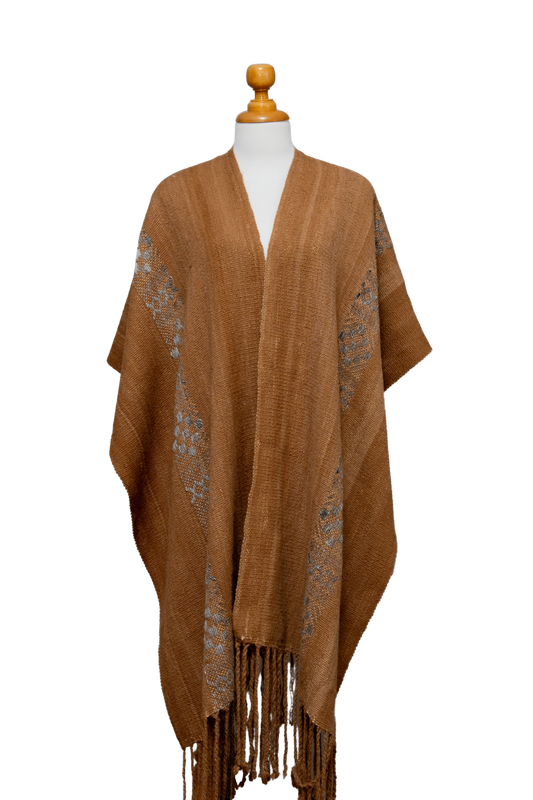 Tan Alpaca Fringe Cape | Reflecting Heaven | Cape 029